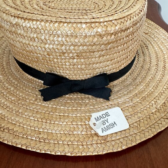 Vintage Handmade Amish Straw Hat - Picture 3 of 4
